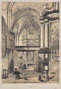 Architektura średniowiecza: w katedrze, Brugia autorstwa Joseph Nash