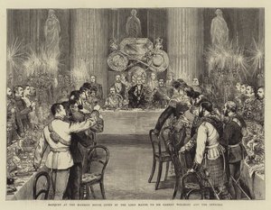 Bankiet w rezydencji wydany przez burmistrza Sir Garnet Wolseley i oficerom