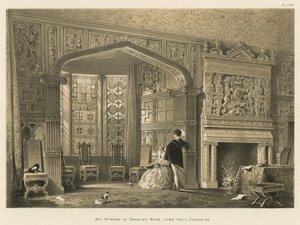Okno wykuszowe w sali rysunkowej, Lyme Hall, Cheshire