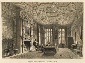 Salon, Aston Hall, Warwickshire autorstwa Joseph Nash