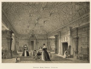 Salon, Dorfold, Cheshire autorstwa Joseph Nash