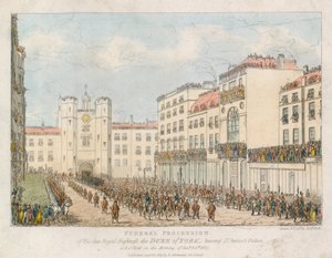 Kondukt żałobny zmarłej Królewskiej Wysokości Księcia Yorku opuszcza Pałac św. Jakuba autorstwa Joseph Nash