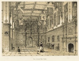 Hall, Audley End, Essex autorstwa Joseph Nash