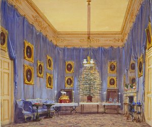 Choinka królowej Wiktorii, zamek Windsor, 1845 autorstwa Joseph Nash