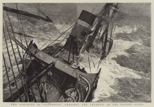 Kanadyjski SS Sardinian przekraczający Atlantyk podczas ostatnich wichur autorstwa Joseph Nash