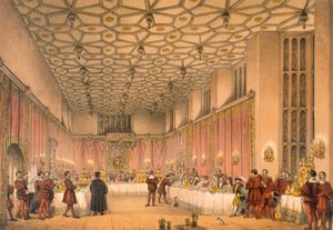 Izba, Hampton Court, z „Architektury średniowiecza”, wydanej w 1838 r. autorstwa Joseph Nash