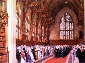 Widok Westminster Hall (wnętrze) autorstwa Joseph Nash