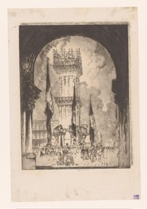 Campanile w Wenecji w budowie Odbudowa Campanile, nr. I autorstwa Joseph Pennell (signed by artist)