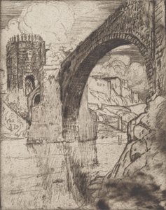 Łuk mostu Alcantara, 1904. autorstwa Joseph Pennell