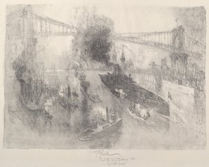 Pancernik wraca do domu autorstwa Joseph Pennell