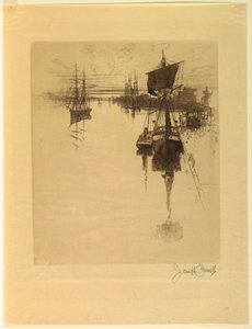 Poniżej mostu Chestnut Street autorstwa Joseph Pennell