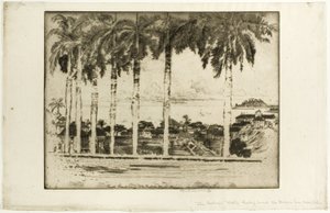 Bishops Walk, Ancon Hill, Panama autorstwa Joseph Pennell