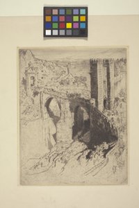 Mostek z Alcantary (akwaforta) autorstwa Joseph Pennell