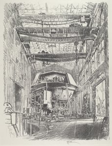 Budowa Wielkiej Wieży, 1916. autorstwa Joseph Pennell