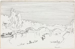 Charenton-le-Pont, ca. 1893. autorstwa Joseph Pennell