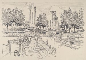 Kopalnie węgla, Monceau, Francja, 1911. autorstwa Joseph Pennell