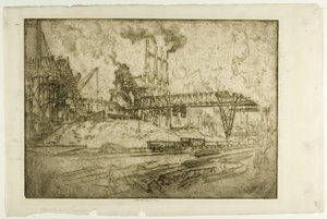 Żurawie, Bessemer autorstwa Joseph Pennell