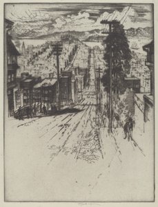 Down and Up the Hills to the Bay, San Francisco autorstwa Joseph Pennell