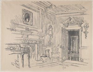 Salon w Cliveden autorstwa Joseph Pennell