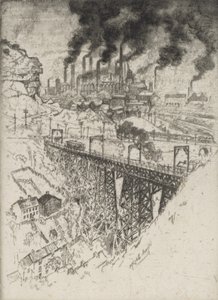 Edgar Thomson Works, Bessemer, 1909. autorstwa Joseph Pennell