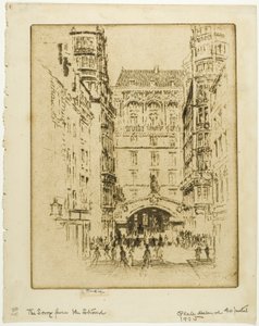 Wejście do hotelu Savoy autorstwa Joseph Pennell