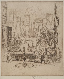 Od Clark Street do Wall Street, 1924 autorstwa Joseph Pennell