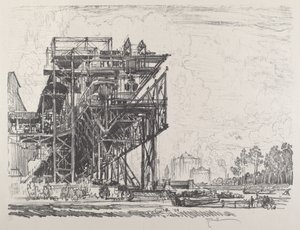 Gazownia z kanału, Berlin autorstwa Joseph Pennell