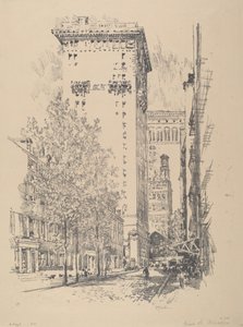 Ulica Girarda, 1912. autorstwa Joseph Pennell