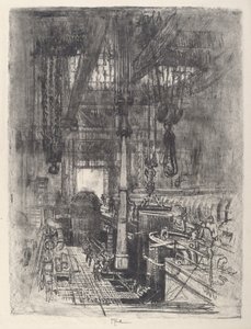 Gun Pit, nr II, 1917. autorstwa Joseph Pennell