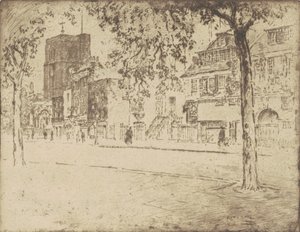 Dom, w którym zmarł Whistler, 1904. autorstwa Joseph Pennell