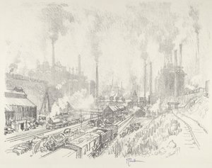 W Krainie Żelaza i Stali, 1916. autorstwa Joseph Pennell