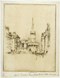 Kaplica Langham Place autorstwa Joseph Pennell