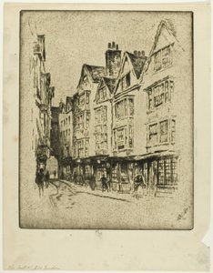 Last of Old London, Cloth Fair autorstwa Joseph Pennell