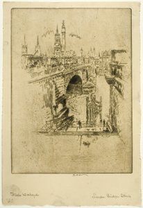 Schody na moście londyńskim autorstwa Joseph Pennell