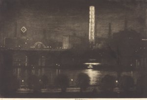 Londyńska Noc, Whisky i Herbata autorstwa Joseph Pennell