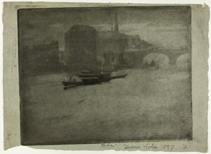 Mgła nad Tamizą autorstwa Joseph Pennell