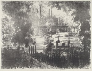 Rzeka Amunicji, 1916. autorstwa Joseph Pennell