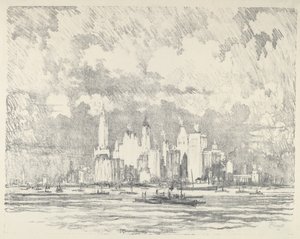 Nowy Jork z Ellis Island autorstwa Joseph Pennell