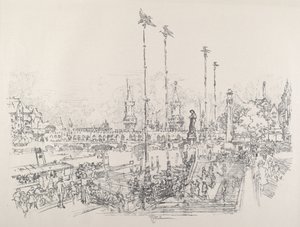 Most Oberbaum, Berlin autorstwa Joseph Pennell