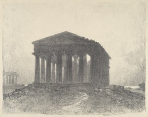 Paestum, Wieczór, 1913. autorstwa Joseph Pennell