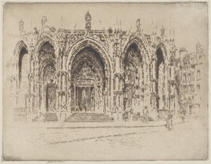Ganek San Maclou, Rouen autorstwa Joseph Pennell