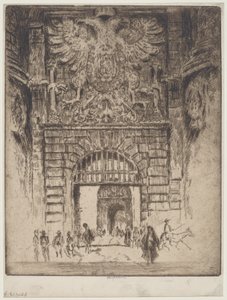 Puerta Bisagra, Brama Madrytu, Toledo autorstwa Joseph Pennell