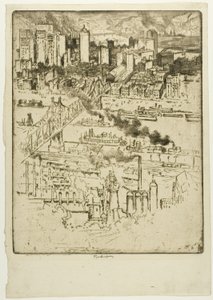Dworzec kolejowy, Pittsburgh autorstwa Joseph Pennell