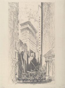 Przebudowa Broad Street, 1910. autorstwa Joseph Pennell