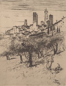 San Gimignano, 1883. autorstwa Joseph Pennell