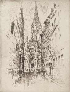 San Maclou, Rouen, 1907. autorstwa Joseph Pennell