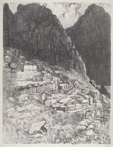 Siedziby Potężnych, Delphi, 1913. autorstwa Joseph Pennell