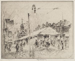 Rynek Drugiej Ulicy, Filadelfia autorstwa Joseph Pennell