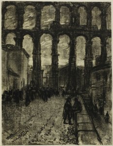 Segovia, Akwedukt z Rynku autorstwa Joseph Pennell