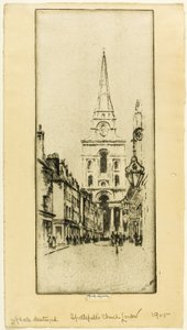 Kościół Spitalfields autorstwa Joseph Pennell